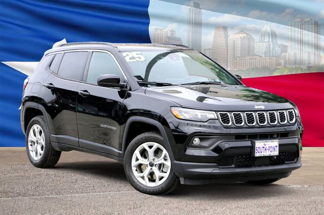Diamond Black Crystal Pearlcoat 2025 Jeep Compass Latitude 4WD SUV / Crossover Four-Wheel Drive 8-Speed Automatic