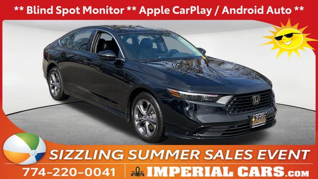 Black 2025 Honda Accord Hybrid Sedan Front-Wheel Drive Continuously Variable Transmission