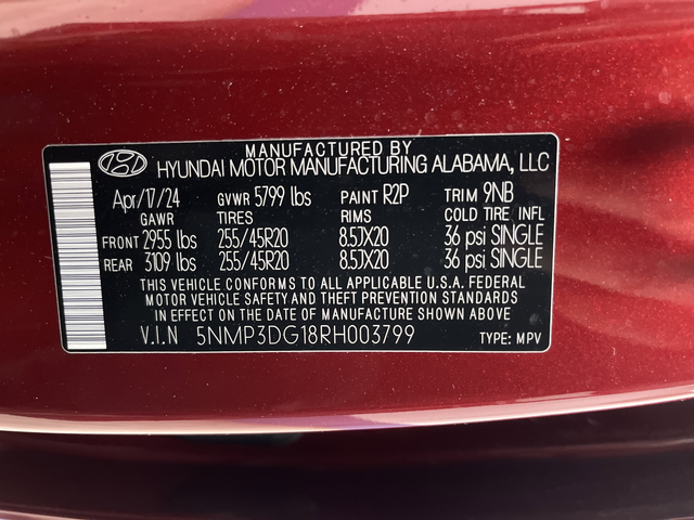 Used 2024 Ultimate Red Hyundai Limited image 42