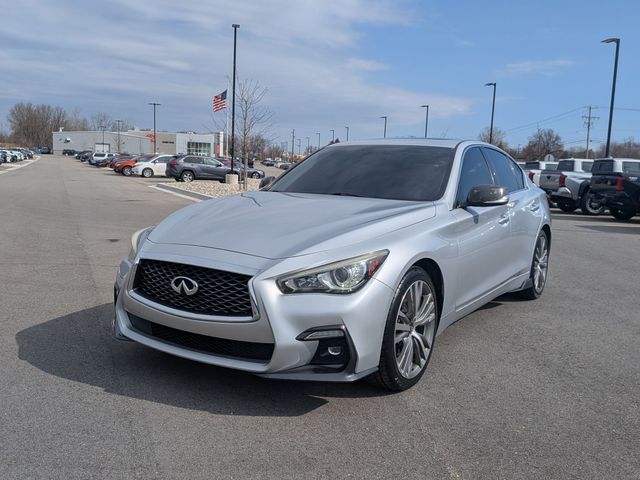 Silver 2019 INFINITI Q50 3.0t Sport AWD Sedan All-Wheel Drive 7-Speed Automatic Overdrive
