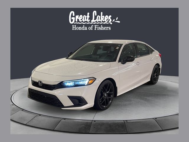 Platinum White Pearl 2023 Honda Civic Sport FWD Sedan Front-Wheel Drive Continuously Variable Transmission