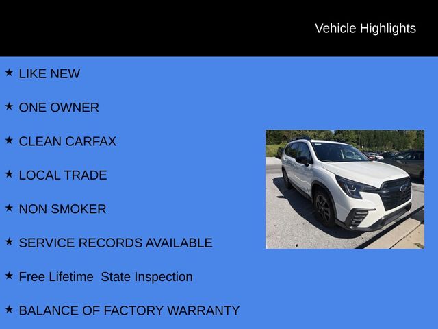 2025 Subaru Ascent Onyx Edition Touring White at Subaru and VW of Moon Township