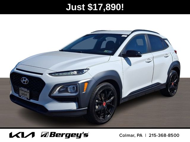 Chalk White 2021 Hyundai Kona Night AWD SUV / Crossover All-Wheel Drive 7-Speed Automatic