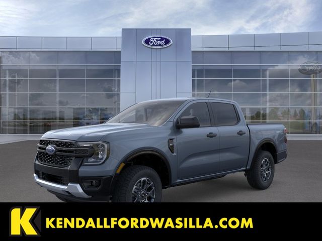 Blue (Azure Gray Metallic) 2025 Ford Ranger XLT SuperCrew 4WD Pickup Truck Four-Wheel Drive Automatic
