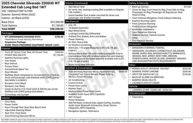 2025 Chevrolet Silverado 2500HD Work Truck photo