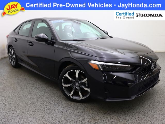 Crystal Black 2025 Honda Civic Hybrid Sport Touring Sedan FWD Sedan Front-Wheel Drive Continuously Variable Transmission