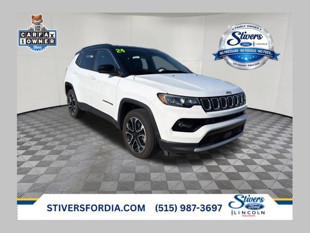 Bright White Clearcoat 2024 Jeep Compass SUV / Crossover Four-Wheel Drive 8-Speed Automatic
