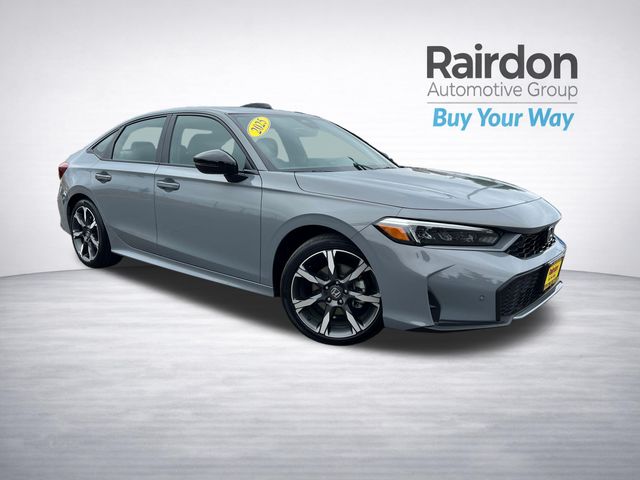 Urban Gray Pearl 2025 Honda Civic Hybrid Sedan Front-Wheel Drive Continuously Variable Transmission