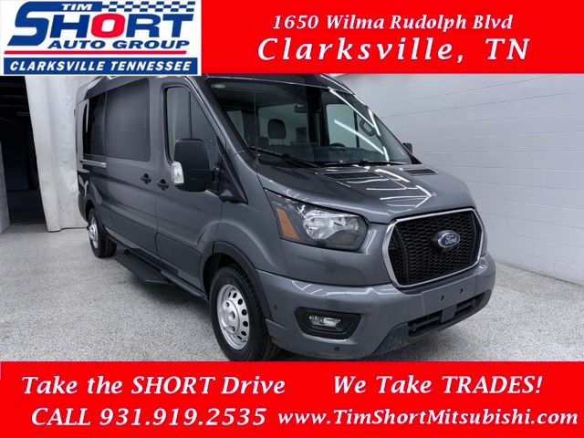 Gray Metallic 2025 Ford Transit Passenger 350 XLT Medium Roof LB AWD Van All-Wheel Drive
