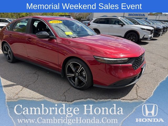 Radiant Red Metallic 2023 Honda Accord Hybrid Sport FWD Sedan Front-Wheel Drive Continuously Variable Transmission
