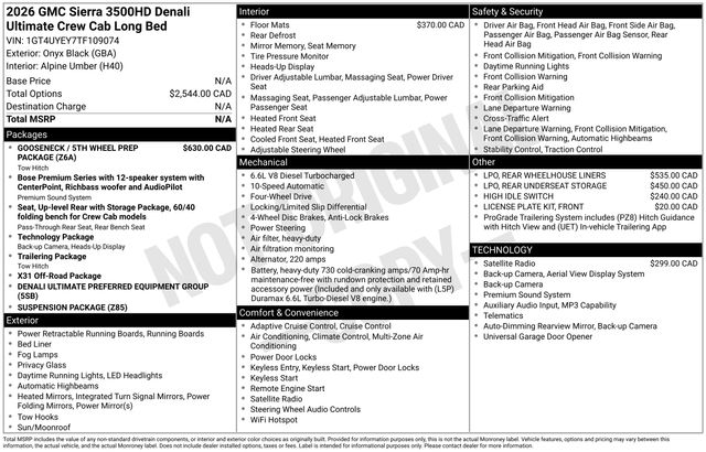  2026 GMC Sierra 3500HD Pickup Truck Four-Wheel Drive Automatic