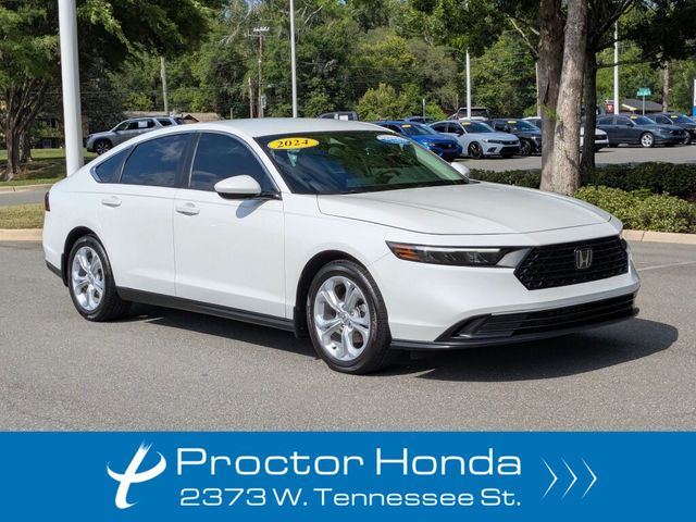 Platinum White Pearl 2024 Honda Accord LX FWD Sedan Front-Wheel Drive Continuously Variable Transmission