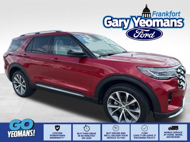 Rapid Red Metallic Tinted Clearcoat 2025 Ford Explorer Platinum AWD SUV / Crossover All-Wheel Drive Automatic