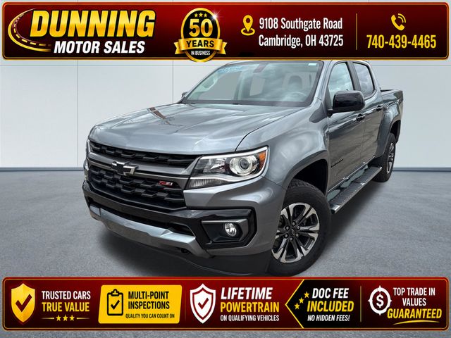 Gray (Satin Steel Metallic) 2021 Chevrolet Colorado Z71 Crew Cab 4WD Pickup Truck Four-Wheel Drive 8-Speed Automatic