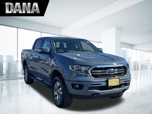 Blue (Azure Gray Metallic Tri-Coat) 2023 Ford Ranger Lariat SuperCrew 4WD Pickup Truck Four-Wheel Drive Automatic