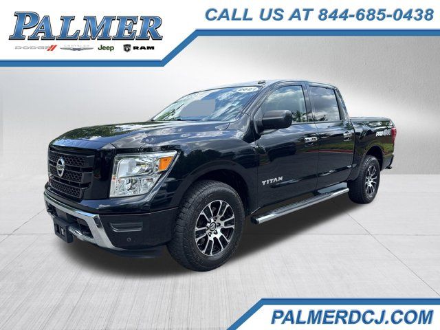 Super Black 2021 Nissan Titan Pickup Truck Four-Wheel Drive 9-Speed Automatic