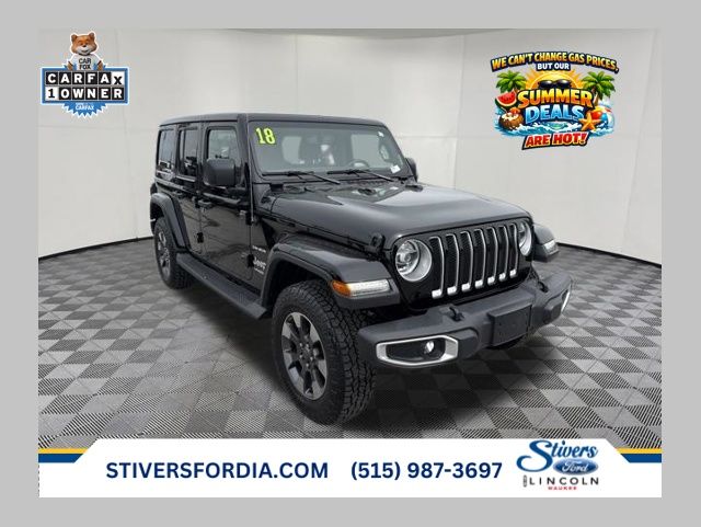 Black Clearcoat 2018 Jeep Wrangler Unlimited Sahara 4WD SUV / Crossover Four-Wheel Drive 8-Speed Automatic