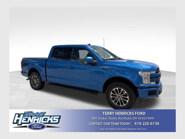 Blue 2020 Ford F-150 Pickup Truck Four-Wheel Drive Automatic
