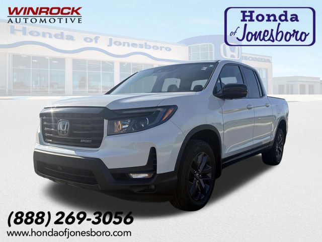 White 2023 Honda Ridgeline Sport AWD Pickup Truck All-Wheel Drive 9-Speed Automatic