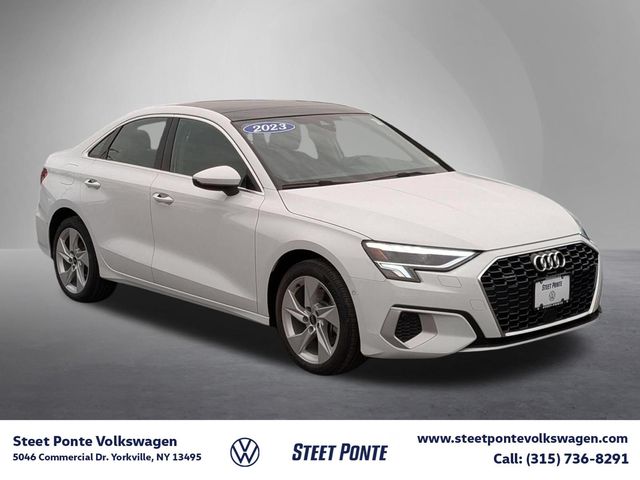 Glacier White Metallic 2023 Audi A3 Sedan All-Wheel Drive 7-Speed Automatic