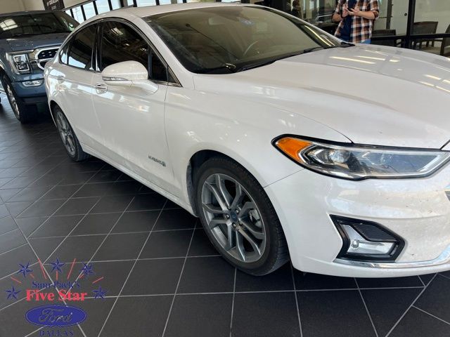 White Platinum Clearcoat Metallic 2019 Ford Fusion Hybrid Sedan Front-Wheel Drive Continuously Variable Transmission