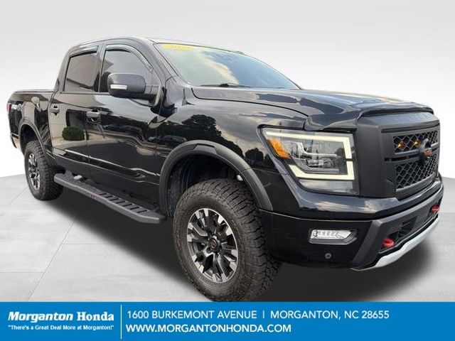 Super Black 2021 Nissan Titan Pickup Truck Four-Wheel Drive 9-Speed Automatic