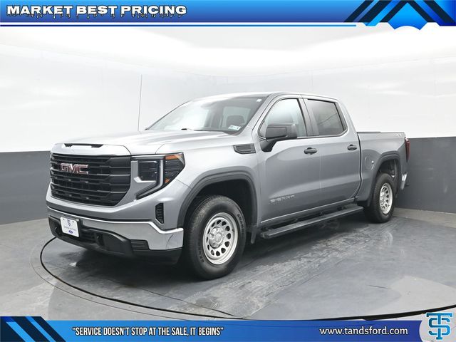 Sterling Metallic 2023 GMC Sierra 1500 Pro Crew Cab 4WD Pickup Truck Four-Wheel Drive 8-Speed Automatic