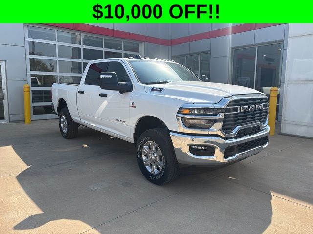 Bright White Clearcoat 2025 RAM 2500 Big Horn Crew Cab 4WD Pickup Truck Four-Wheel Drive 8-Speed Automatic