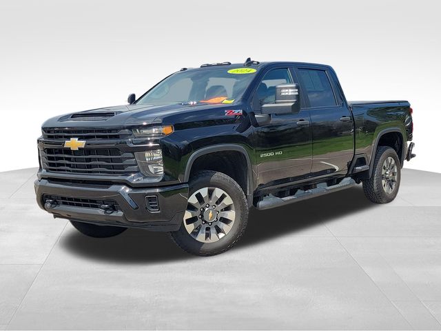 Black 2024 Chevrolet Silverado 2500HD Custom Crew Cab 4WD Pickup Truck Four-Wheel Drive Automatic