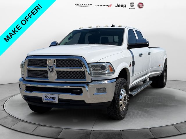 Bright White Clearcoat 2015 RAM 3500 Laramie Longhorn Crew Cab LB DRW 4WD Pickup Truck Four-Wheel Drive 6-Speed Automatic