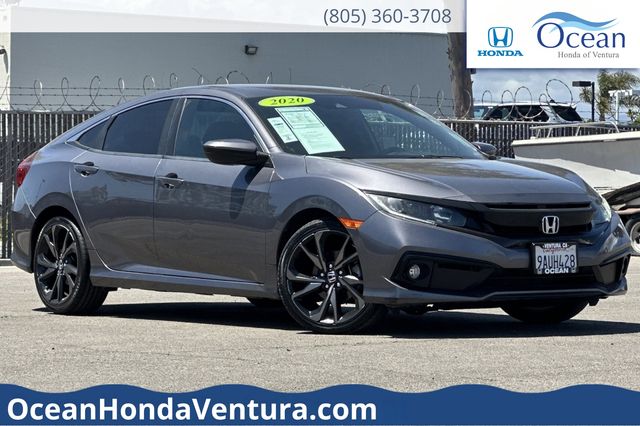 Gray 2020 Honda Civic Sedan Front-Wheel Drive 6-Speed Manual