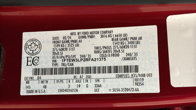 Used 2024 Rapid Red Metallic Tinted Clearcoat Ford XLT image 29