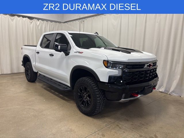 Summit White 2025 Chevrolet Silverado 1500 ZR2 Crew Cab 4WD Pickup Truck Four-Wheel Drive Automatic