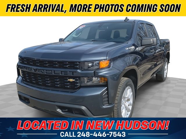 Shadow Gray Metallic 2021 Chevrolet Silverado 1500 Custom Crew Cab 4WD Pickup Truck Four-Wheel Drive 8-Speed Automatic