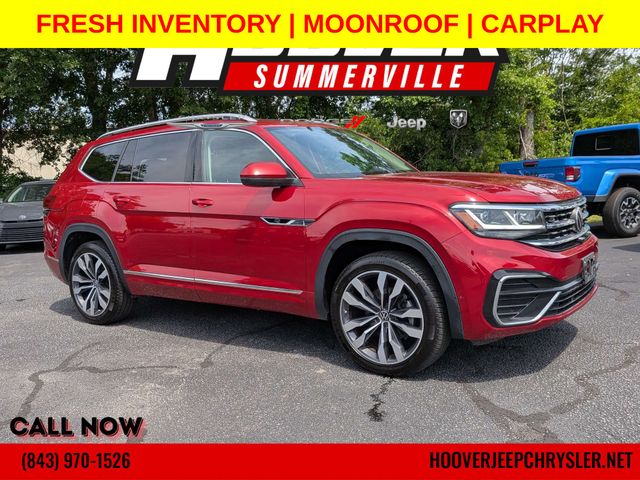 Aurora Red Metallic 2021 Volkswagen Atlas V6 SEL Premium R-Line 4Motion SUV / Crossover All-Wheel Drive 8-Speed Automatic