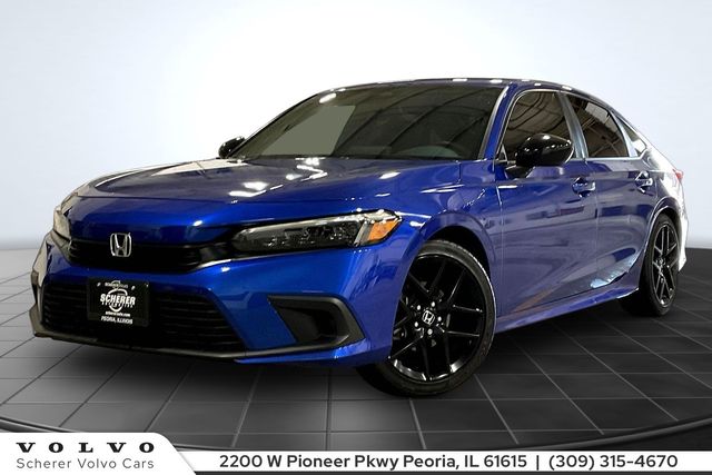 Blue 2024 Honda Civic Sport FWD Sedan Front-Wheel Drive Continuously Variable Transmission