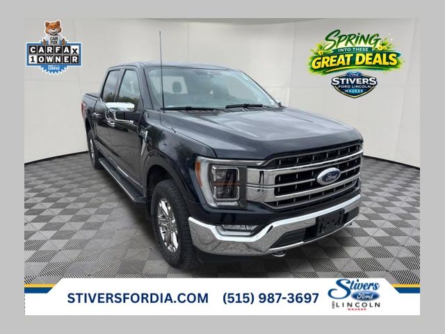 Antimatter Blue Metallic 2021 Ford F-150 Lariat SuperCrew 4WD Pickup Truck Four-Wheel Drive Automatic