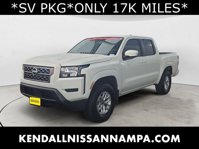 Glacier White 2024 Nissan Frontier SV Crew Cab 4WD Pickup Truck Four-Wheel Drive 9-Speed Automatic Overdrive