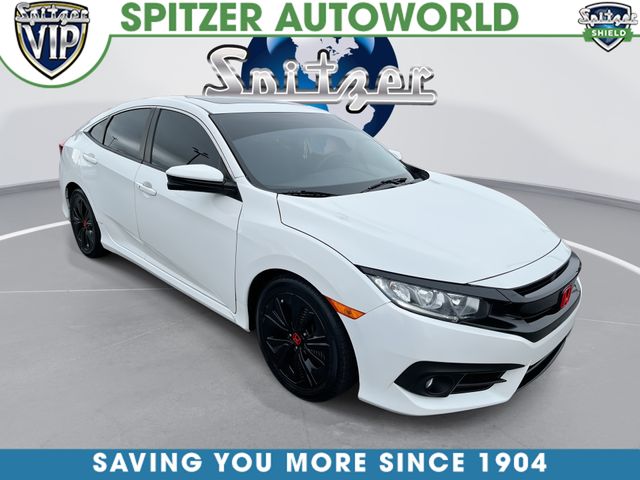 Taffeta White 2018 Honda Civic Sedan Front-Wheel Drive Continuously Variable Transmission