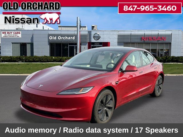 Red 2024 Tesla Model 3 Long Range AWD Sedan All-Wheel Drive 1-Speed Automatic