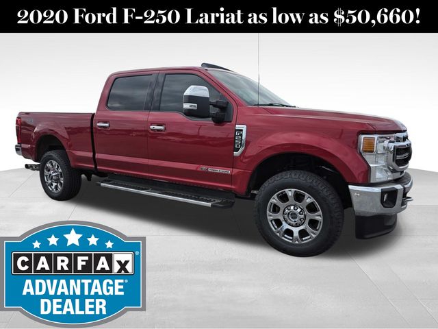 Red 2020 Ford F-250 Super Duty Lariat Crew Cab 4WD Pickup Truck Four-Wheel Drive Automatic