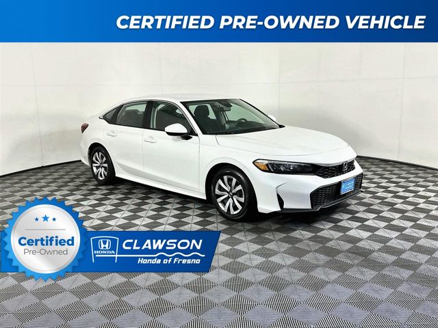 Platinum White Pearl 2025 Honda Civic Sedan Front-Wheel Drive Continuously Variable Transmission