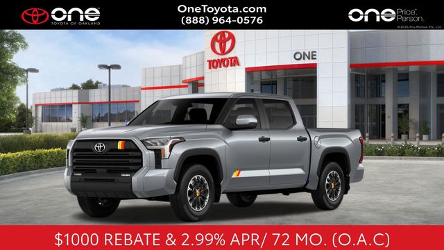 Silver 2026 Toyota Tundra SR5 CrewMax Cab 4WD Pickup Truck Four-Wheel Drive Automatic