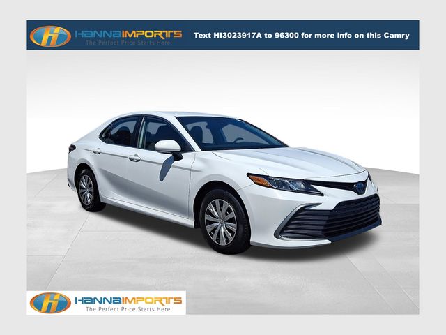 White 2022 Toyota Camry Hybrid LE FWD Sedan Front-Wheel Drive Continuously Variable Transmission