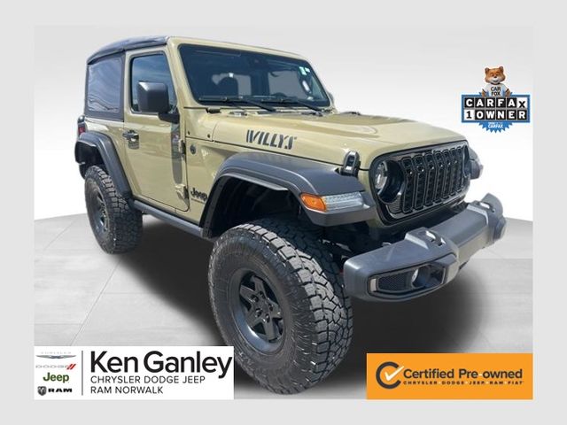Light Green 2025 Jeep Wrangler Willys 2-Door 4WD SUV / Crossover Four-Wheel Drive 8-Speed Automatic