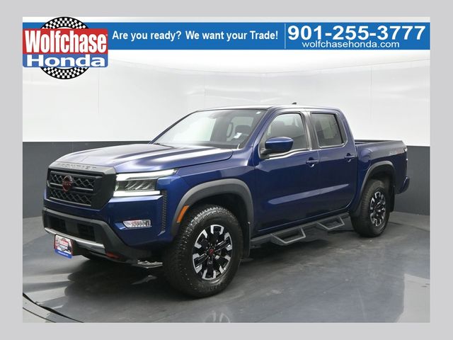 Deep Blue Pearl 2023 Nissan Frontier Pickup Truck Four-Wheel Drive 9-Speed Automatic