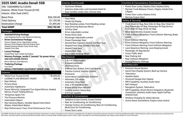 2025 GMC Acadia AWD Denali