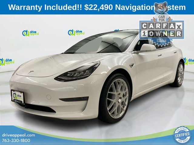 White 2019 Tesla Model 3 Long Range AWD Sedan All-Wheel Drive 1-Speed Automatic