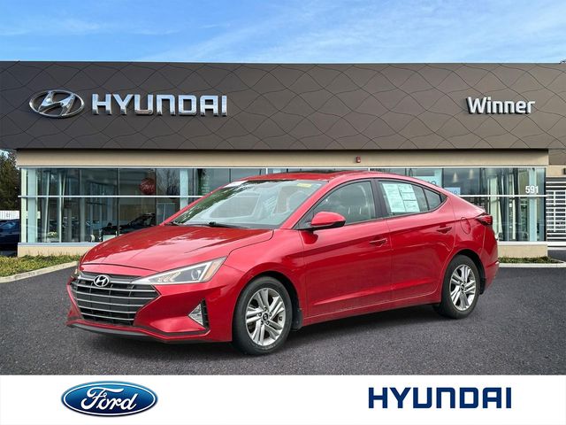 Calypso Red 2020 Hyundai Elantra Sedan Front-Wheel Drive Continuously Variable Transmission