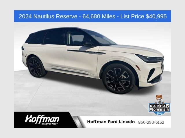 White Platinum Clearcoat Metallic 2024 Lincoln Nautilus Reserve AWD SUV / Crossover All-Wheel Drive 8-Speed Automatic